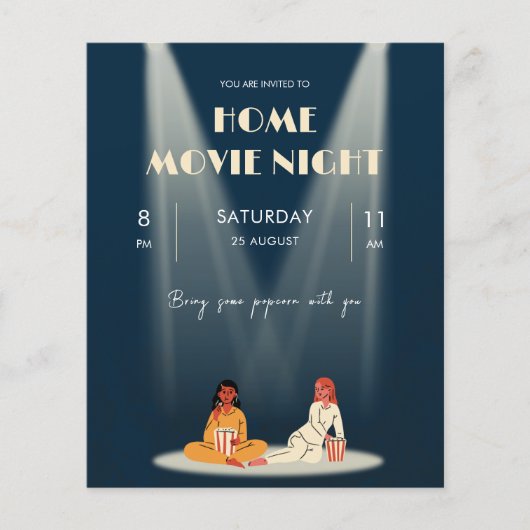 Cool thuisfilmavond donkere flyer (Voorkant)