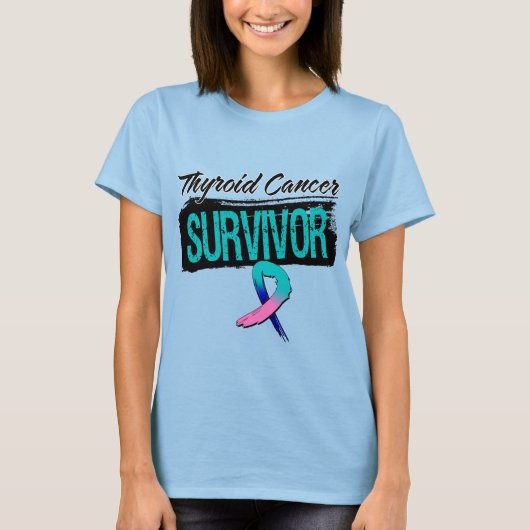 Cool Thyroid Cancer Surviance T-shirt (Voorkant)