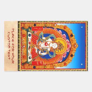 Cool tibetan thangka Dragon King Bodhisattva Rechthoekige Sticker