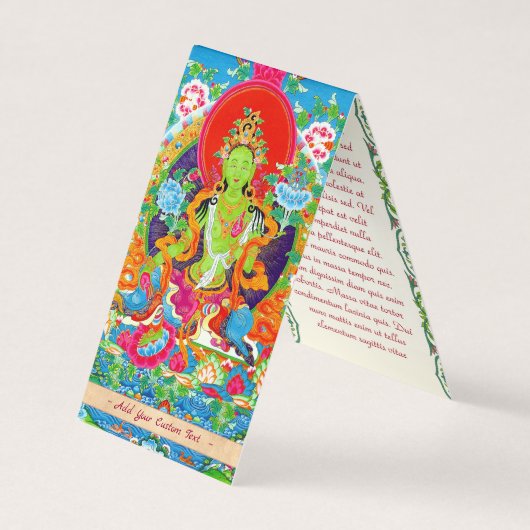 Cool tibetan thangka groene tara god tattoo vibrer visitekaartje (Voorkant)