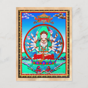 Cool tibetan thangka tattoo Cundhi Bodhisattva Briefkaart