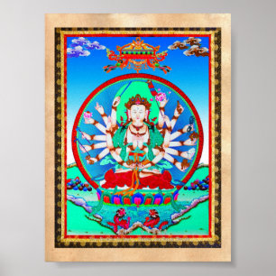 Cool tibetan thangka tattoo Cundhi Bodhisattva Poster
