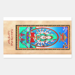 Cool tibetan thangka tattoo Cundhi Bodhisattva Rechthoekige Sticker