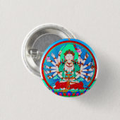 Cool tibetan thangka tattoo Cundhi Bodhisattva Ronde Button 3,2 Cm (Voorkant /achterkant)