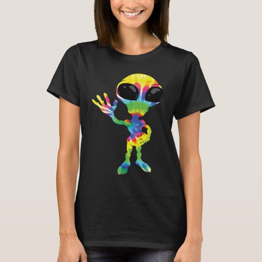 Cool Tie Dye Alien   Dyed Extraterrestrial T-shirt (Voorkant)