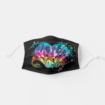 Cool Tie Dye Heart op zwart beschermend