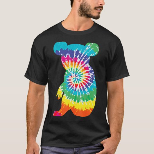 Cool Tie Dye Koala Rainbow Print Animal Hippie T-shirt (Voorkant)