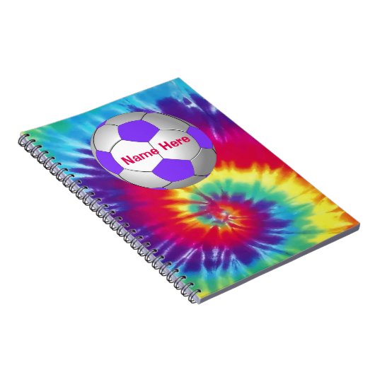 Cool Tie Dye PERSONALIZED Soccer Notebook Notitieboek (Rechterzijde)