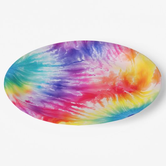 Cool Tie Dye Sun Burst Papieren Bordje (Gekanteld)