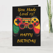 Cool Tiener Level 13 Gamer Kaart (Voorkant)