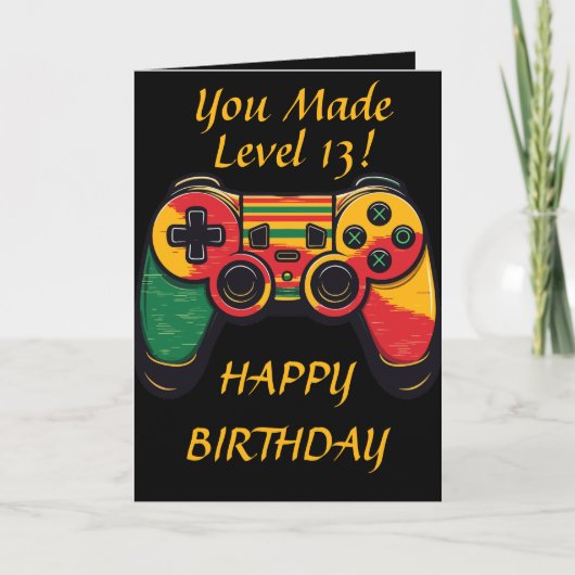 Cool Tiener Level 13 Gamer Kaart (Voorkant)