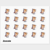 Cool Tiger Anime Ronde Sticker (Vel)