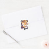 Cool Tiger Anime Ronde Sticker (Envelop)