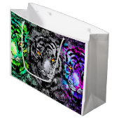 Cool Tiger Artwork - Big Cats - Tiger Gift Bag Groot Cadeauzakje (Voorkant Gekanteld)