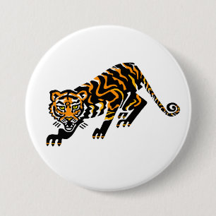 Cool TIGER - Bedreigd dier - Wildlife - Natuur Ronde Button 7,6 Cm