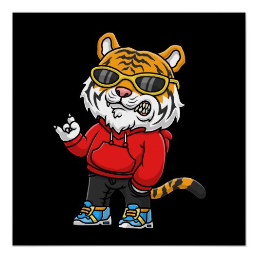 Cool Tiger cartoon Perfect Poster (Voorkant)
