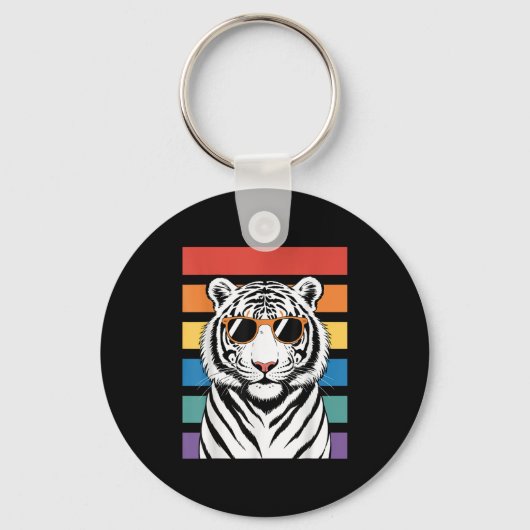 Cool Tiger Costume For Men Women Kids Pattern Tige Sleutelhanger (Voorkant)
