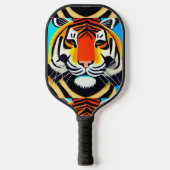Cool Tiger Face Abstracte kunst Pickleball Paddle (Voorkant)