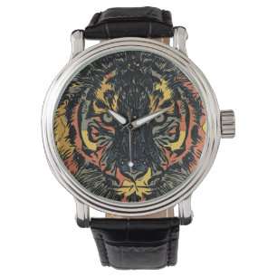 Cool Tiger Face Art Horloge