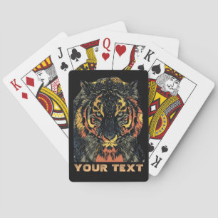 Cool Tiger Face Art voegt je eigen tekst toe Pokerkaarten