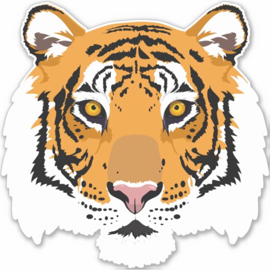 Cool Tiger Face Big Cat Sticker (Voorkant)