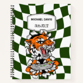 Cool Tiger-gamer met een controller voor videogame Notitieboek (Voorkant)