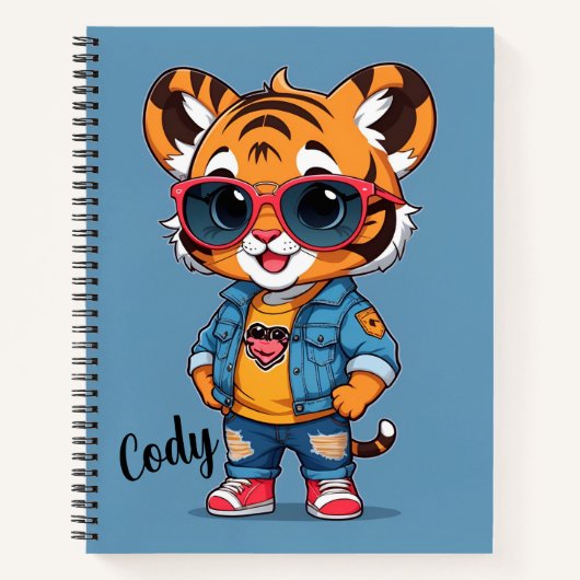 Cool Tiger gepersonaliseerd Notitieboek (Voorkant)