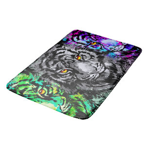 Cool Tiger head - Tiger Artwork - Tiger Bath Mat