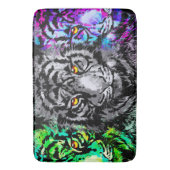 Cool Tiger head - Tiger Artwork - Tiger Bath Mat (Voorkant Verticaal)