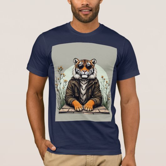 "Cool Tiger met zonnebril T-shirt - Stijlvol (Voorkant)
