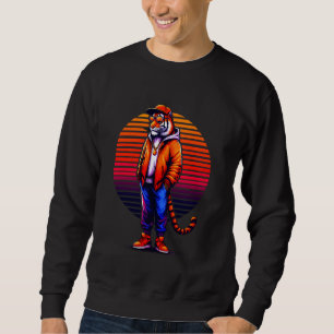 Cool Tiger Modern Urban Style Sunset Retro Art Trui
