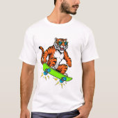 Cool Tiger on Skateboard – Retro Street Style Cart T-shirt (Voorkant)