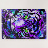 Cool Tiger Puzzle - Blue Tiger Drawing Puzzle Legpuzzel (Horizontaal)