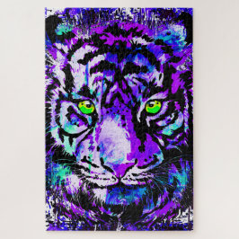Cool Tiger Puzzle - Blue Tiger Drawing Puzzle Legpuzzel