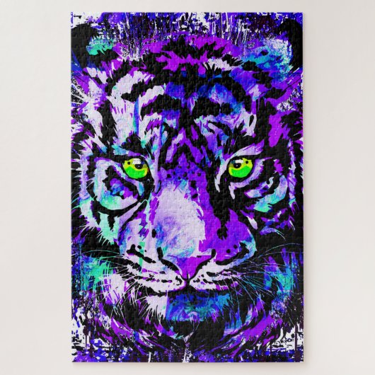 Cool Tiger Puzzle - Blue Tiger Drawing Puzzle Legpuzzel (Verticaal)