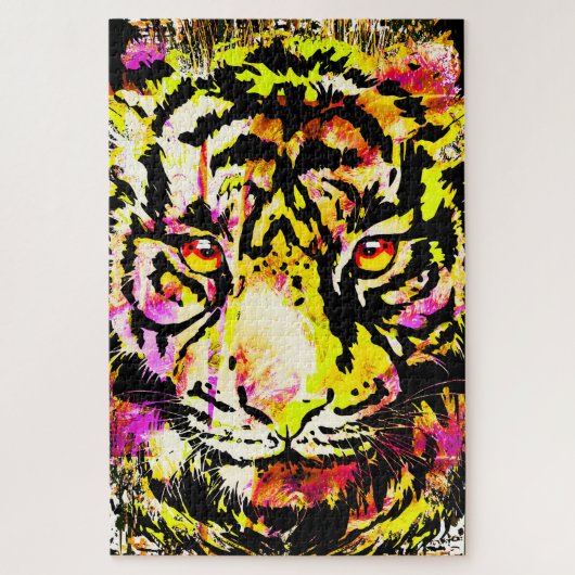 Cool Tiger Puzzle - Yellow Tiger Draaipuzzel Legpuzzel (Verticaal)