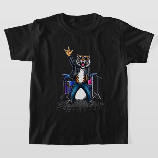 Cool Tiger Rock Dancer | Grappig Dierlijke Muziek  T-shirt (Laagn)