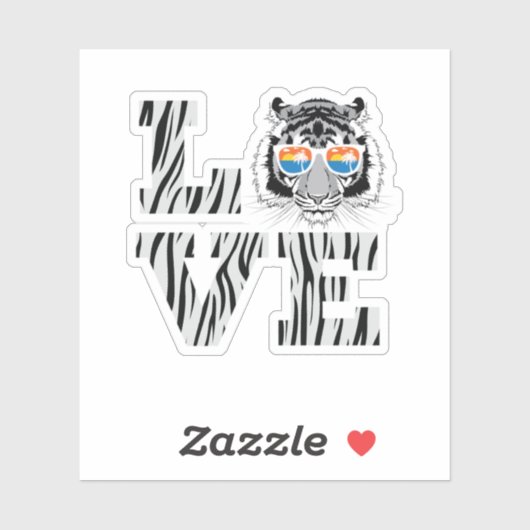 Cool Tiger Sunbril Tiger Love. Perfect ontwerp van Sticker (Vel)