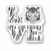 Cool Tiger Sunbril Tiger Love. Perfect ontwerp van Sticker (Voorkant)