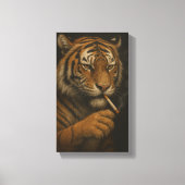 Cool Tiger with a Cigarette Canvas Afdruk (Voorkant)