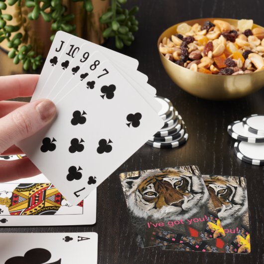 Cool tijger, bewerkbare tekst pokerkaarten (Insitu)