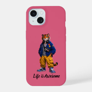 Cool Tijger in Streetwear Kunst - Stedelijke Stijl iPhone 15 Case