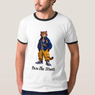 Cool Tijger in Streetwear Kunst - Stedelijke Stijl T-shirt
