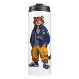 Cool Tijger in Streetwear Kunst - Stedelijke Stijl Thermosbeker