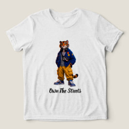 Cool Tijger in Streetwear Kunst - Stedelijke Stijl Tri-Blend Shirt