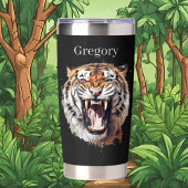 Cool tijger liefhebbers oerwoud geïsoleerde drinkbeker