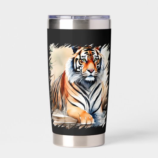 Cool tijger liefhebbers oerwoud geïsoleerde drinkbeker (Achterkant)