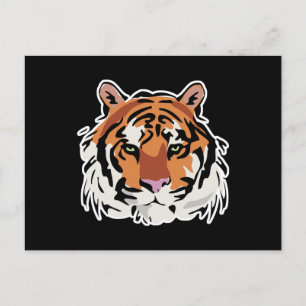 cool tijgergezicht ontwerp briefkaart