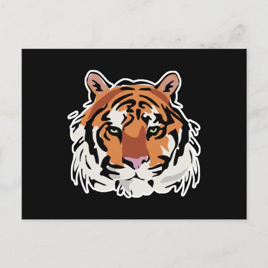 cool tijgergezicht ontwerp briefkaart (Voorkant)