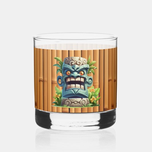 Cool Tiki hoofd party Whisky Glas (Achterkant)